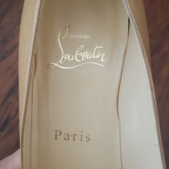 Christian Louboutin Red Bottom Chic Feminine Prorata 90 Kid Beige Pumps Size 38 - Picture 7 of 10